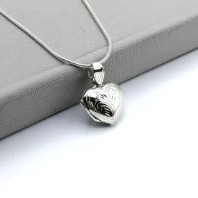 Engraved silver locket pendant - Sterling silver pendant - Memorabilia and photo silver locket - Silver charm necklace - PD140