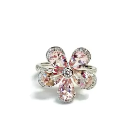 Morganite Flower Ring