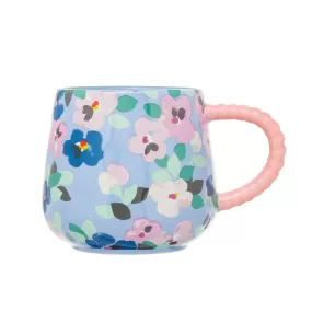 Painted Pansies Twisted Handle Mug